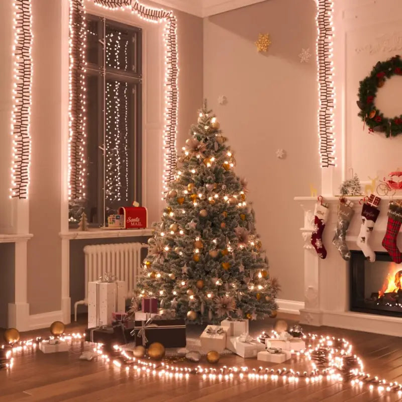 Kerstverlichting met een totale lengte van 11 meter en 1000 LED’s - Warmwit en donkergroen / 17 m / 1 - Kerstverlichting