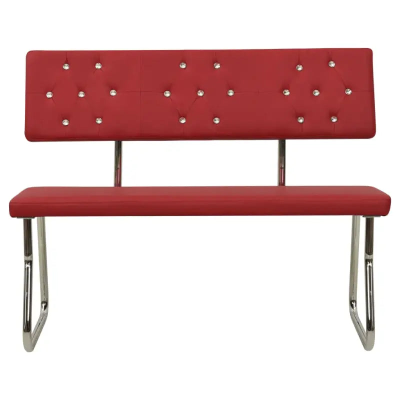 Keuken- en eettafelbank met kristal en kunstleer for een stijlvol interieur - Wijnrood - Keuken- & eettafelbanken