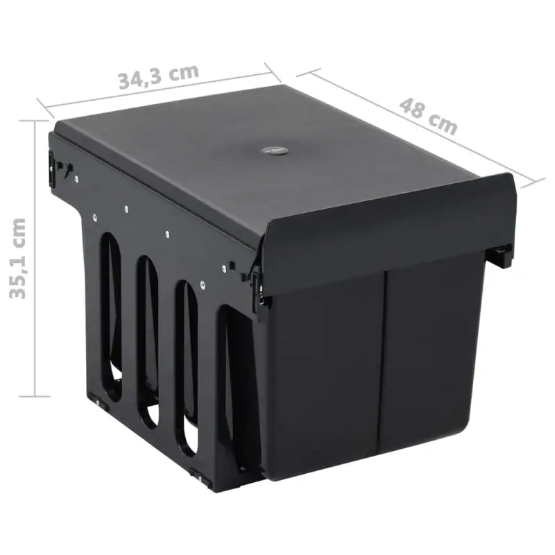 Keukenkast afvalbak met twee aparte bakken voor makkelijk scheiden - 48 x 34.3 x 35.1 cm / 36 l / 2 - Prullenbakken