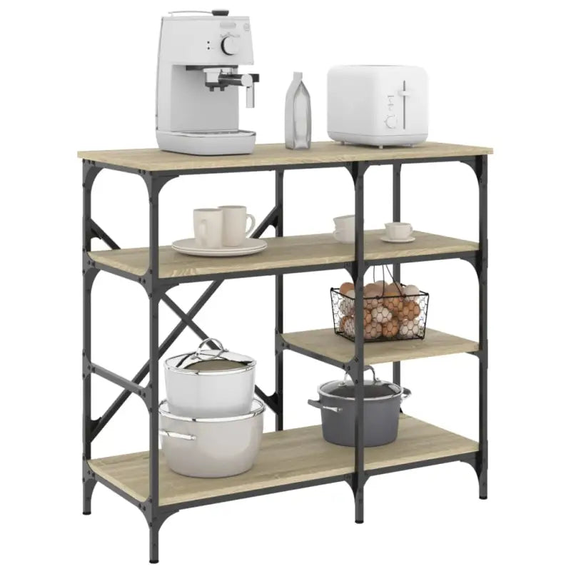 Keukenrek met bewerkt hout en verstelbare poten voor extra opbergruimte - Sonoma eiken / 1 - Houders & rekken