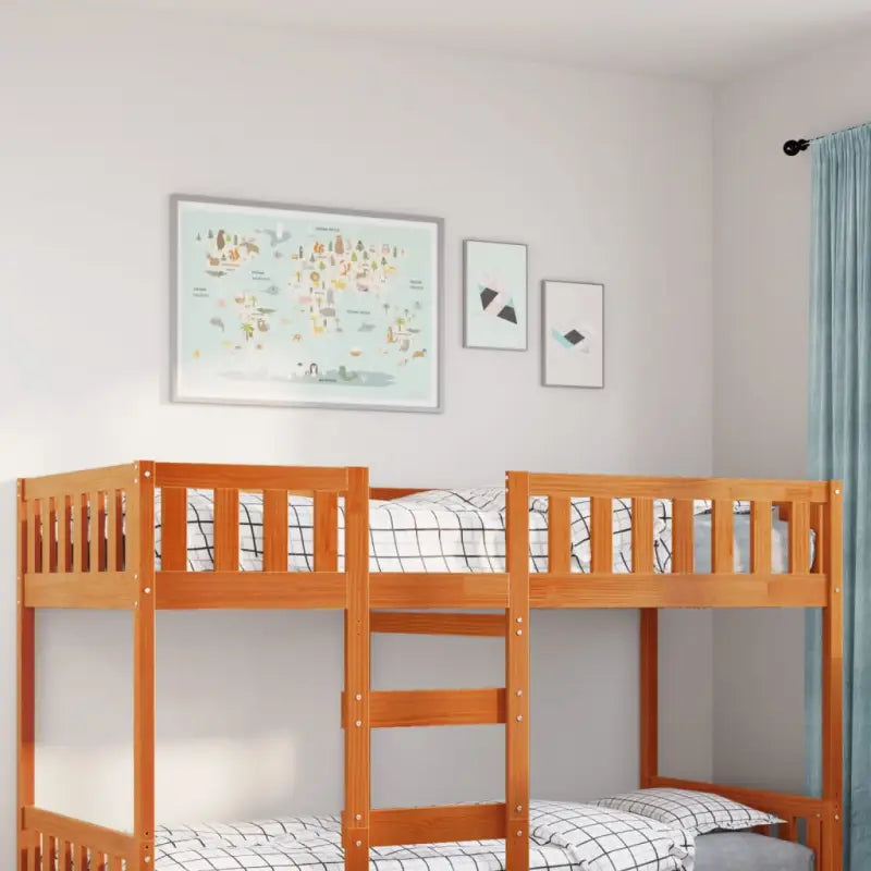 Kinderbed met massief grenenhout voor een goede nachtrust - Wasbruin / 80 x 200 cm - Bedden & bedframes
