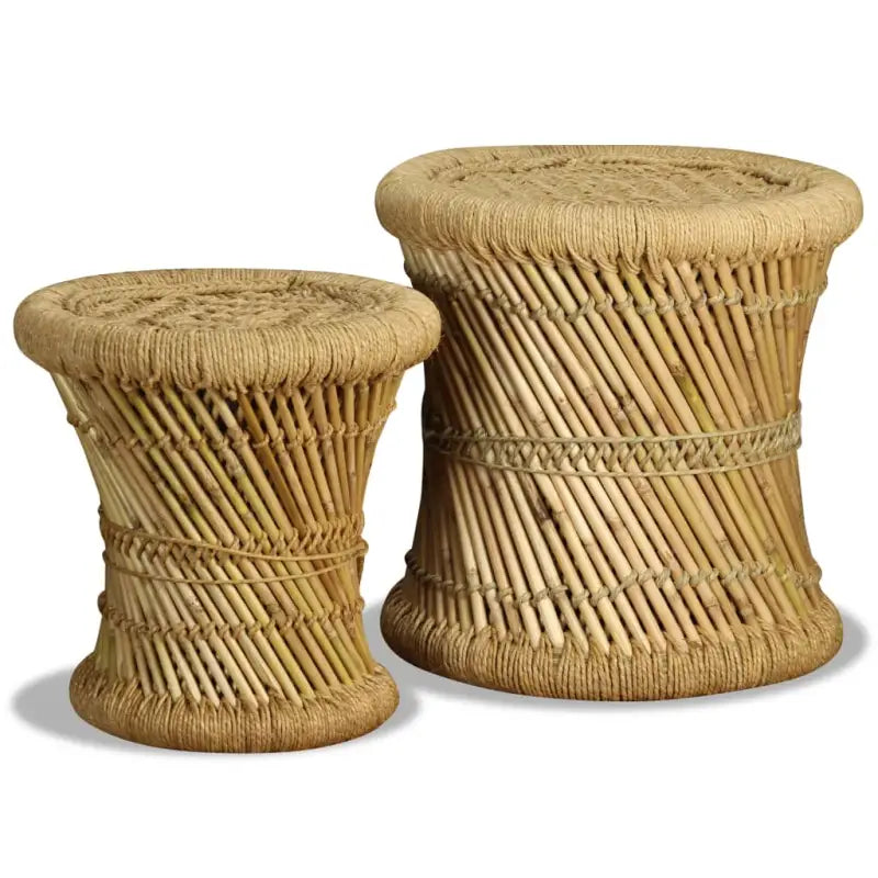 Klapstoelen en krukken levering bevat natuurlijke bamboe set - Bruin / 2 - Klapstoelen & krukken