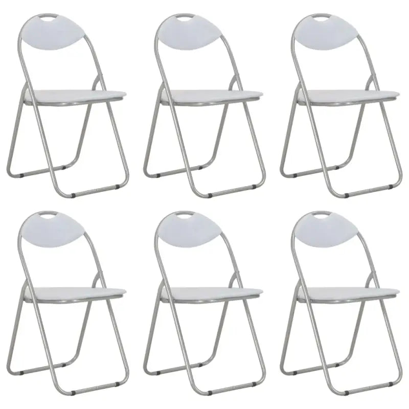 Klapstoelen set voor eetkamer montage vereist levering bevat - Wit / 6 - Eetkamerstoelen