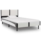 Klassiek bedframe met gepoedercoat stalen poten en elegant design - Wit en zwart / 90 x 200 cm - Bedden & bedframes
