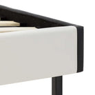 Klassiek bedframe met gepoedercoat stalen poten en elegant design - Wit en zwart / 90 x 200 cm - Bedden & bedframes