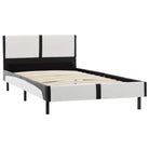 Klassiek bedframe met gepoedercoat stalen poten en elegant design - Wit en zwart / 90 x 200 cm - Bedden & bedframes
