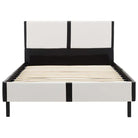 Klassiek bedframe met gepoedercoat stalen poten en elegant design - Wit en zwart / 90 x 200 cm - Bedden & bedframes
