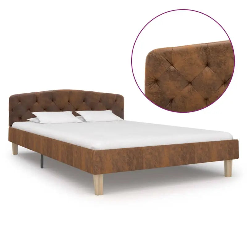 Klassiek bedframe met gepoedercoat stalen poten en elegante charme - Bruin / 120 x 200 cm - Bedden & bedframes