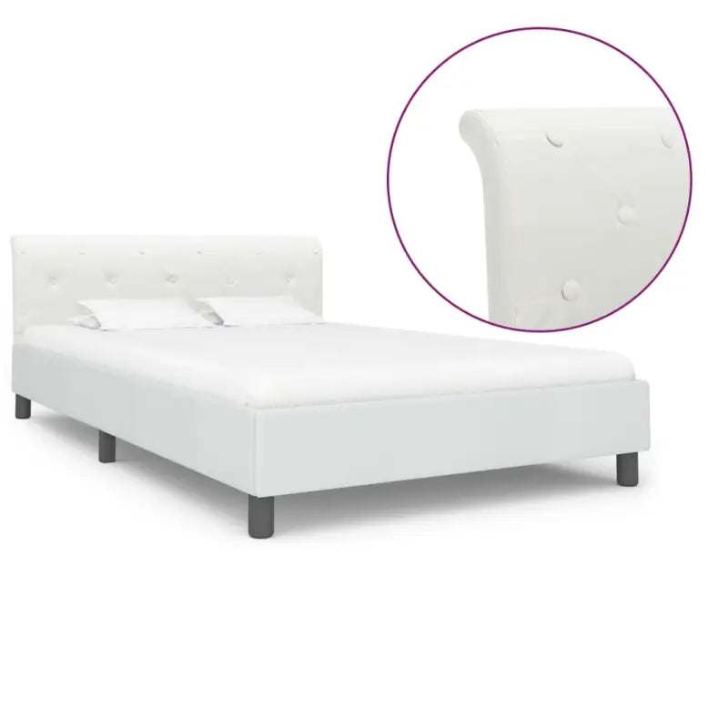 Klassiek bedframe met gepoedercoat stalen poten voor elegante slaapkamers - Wit / 120 x 200 cm - Bedden & bedframes