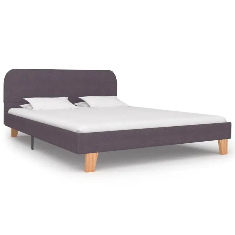 Klassiek bedframe met houten poten en elegante charme - Taupe / 135 x 190 cm - Bedden & bedframes