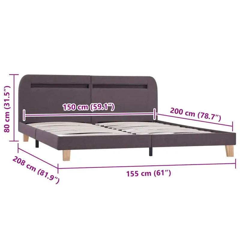 Klassiek bedframe met houten poten en kleurrijke LED-verlichting - Bedden & bedframes