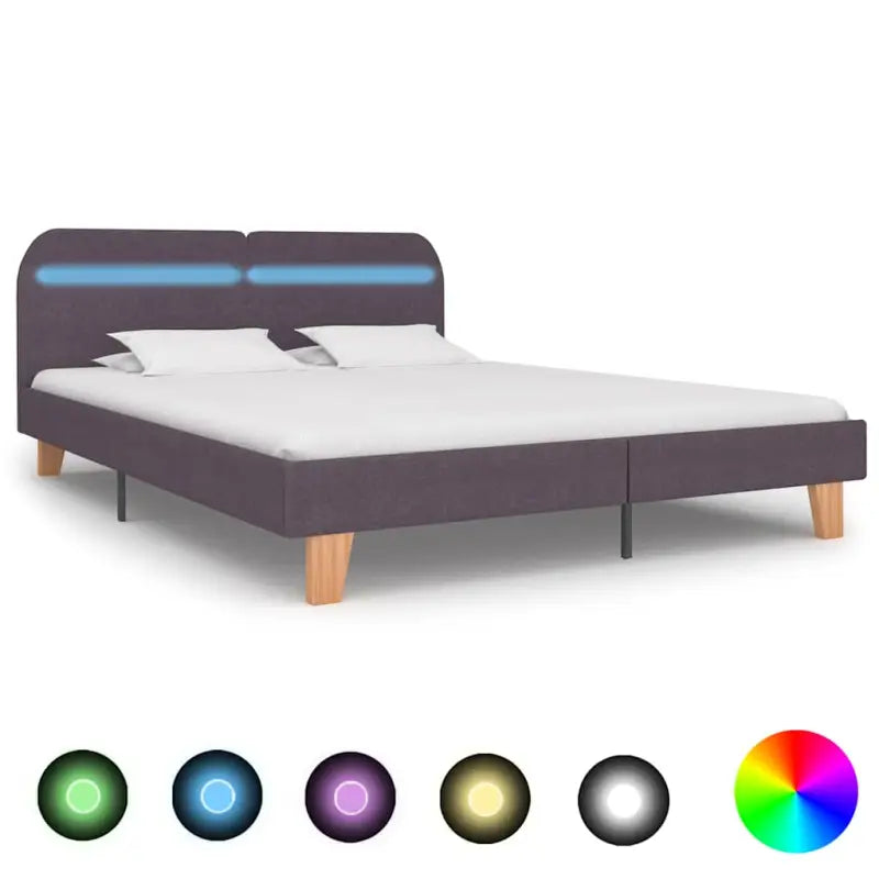Klassiek bedframe met houten poten en kleurrijke LED-verlichting - Bedden & bedframes