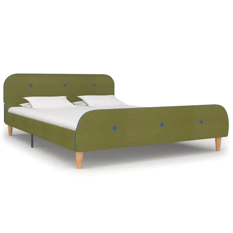 Klassiek bedframe met houten poten voor elegante slaapkamerstijl - Groen / 135 x 190 cm - Bedden & bedframes