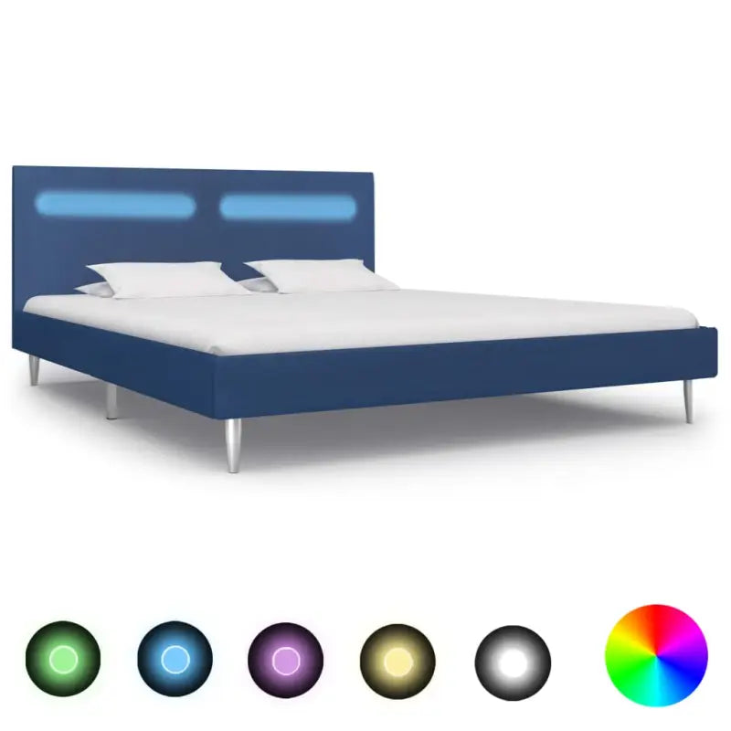 Klassiek bedframe met kleurrijke LED-verlichting voor een elegante slaapkamer - Blauw / 180 x 200 cm - Bedden &