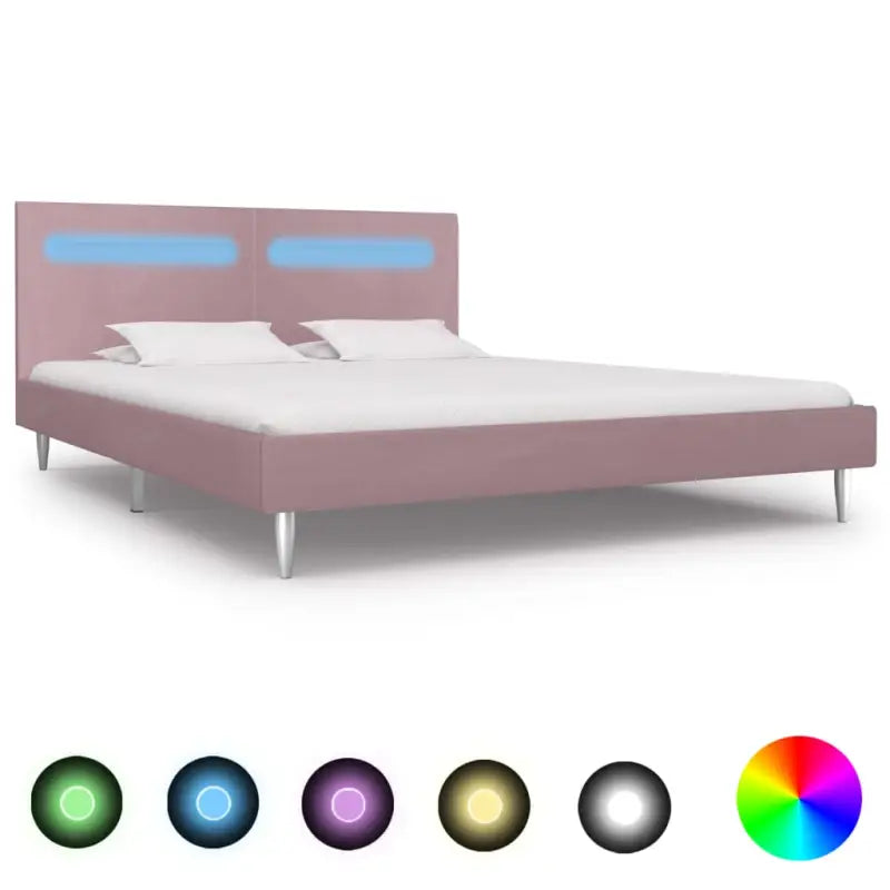 Klassiek bedframe met kleurrijke LED-verlichting voor een elegante slaapkamer - Roze / 180 x 200 cm - Bedden & bedframes