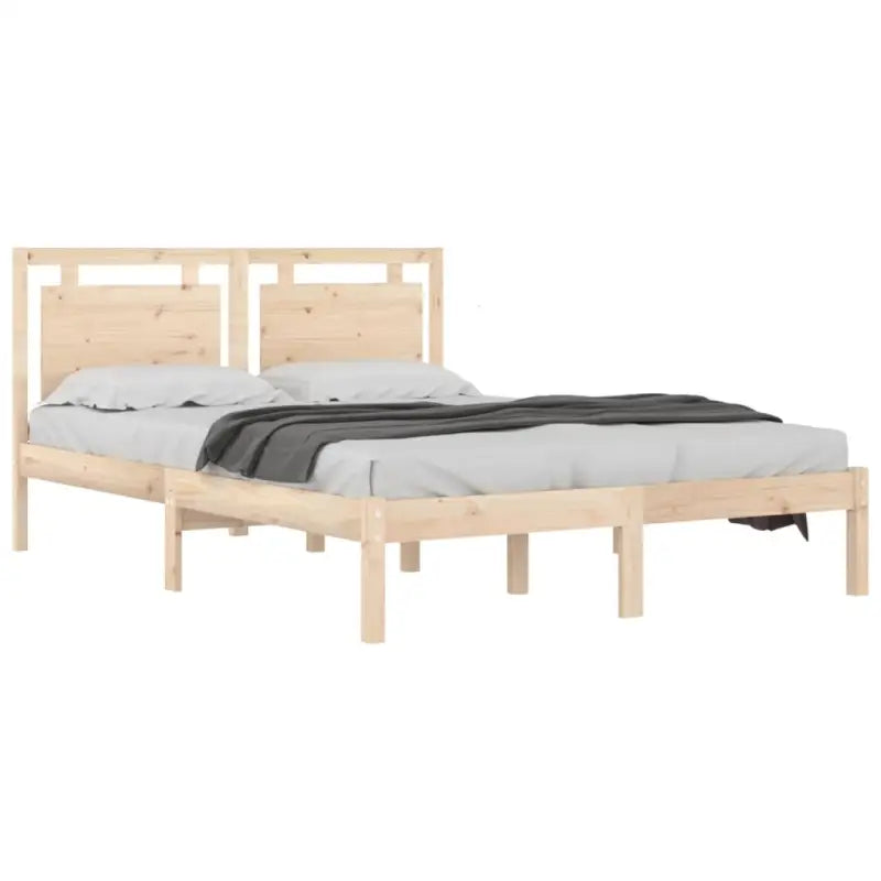 Klassiek bedframe met multiplex lattenbodem en massief grenenhout - Bedden & bedframes