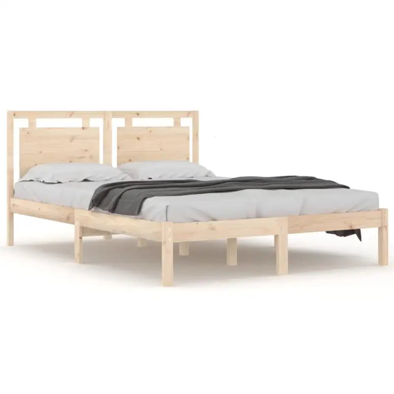 Klassiek bedframe met multiplex lattenbodem en massief grenenhout - Bedden & bedframes