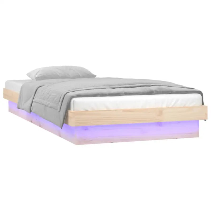Klassiek bedframe van massief grenenhout met kleurrijke LED’s - Bedden & bedframes