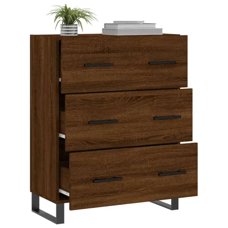 Klassiek dressoir met bewerkt hout en metalen pootjes voor een tijdloze look - Dressoirs & buffetkasten