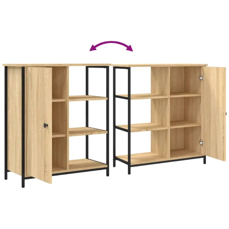 Klassiek dressoir met bewerkt hout en stevig blad met verstelbare poten - Dressoirs & buffetkasten