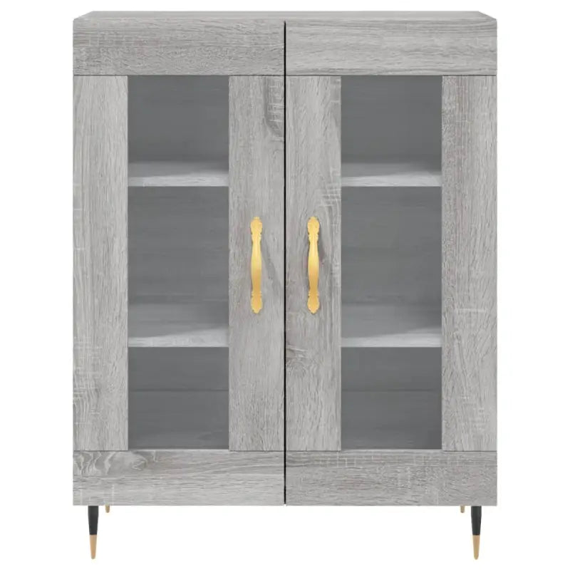 Klassiek Dressoir met Glas in Bewerkt Hout Grijs Sonoma Conducto - Dressoirs & buffetkasten