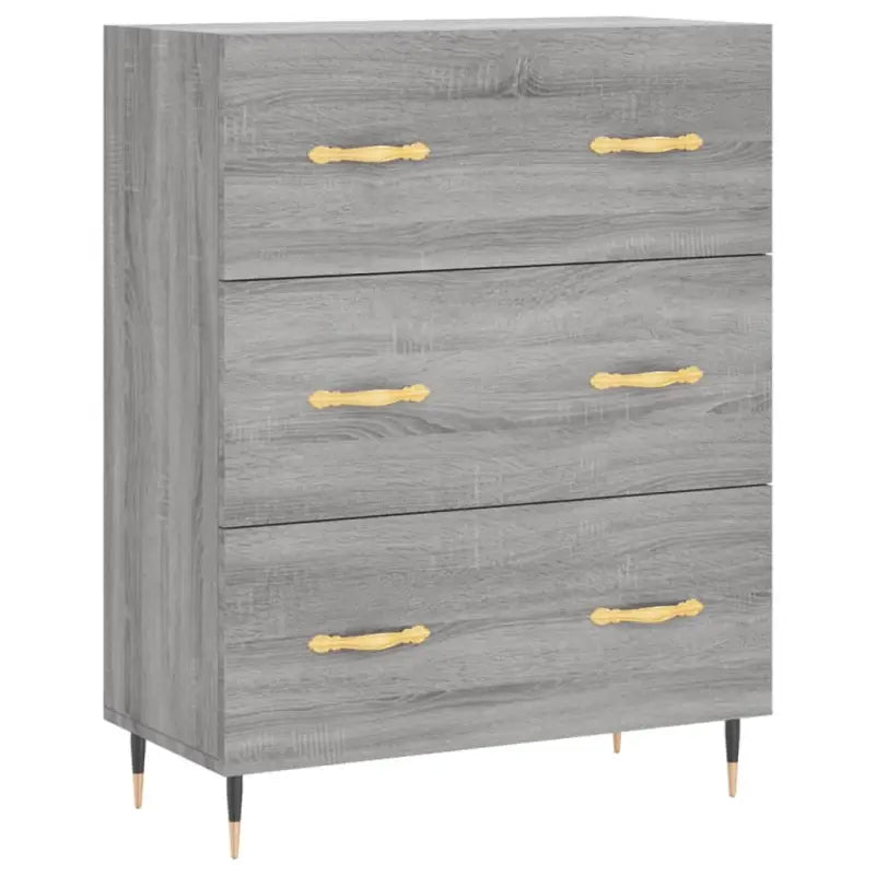 Klassiek dressoir met metalen pootjes in grijs Sonoma van bewerkt hout - Dressoirs & buffetkasten