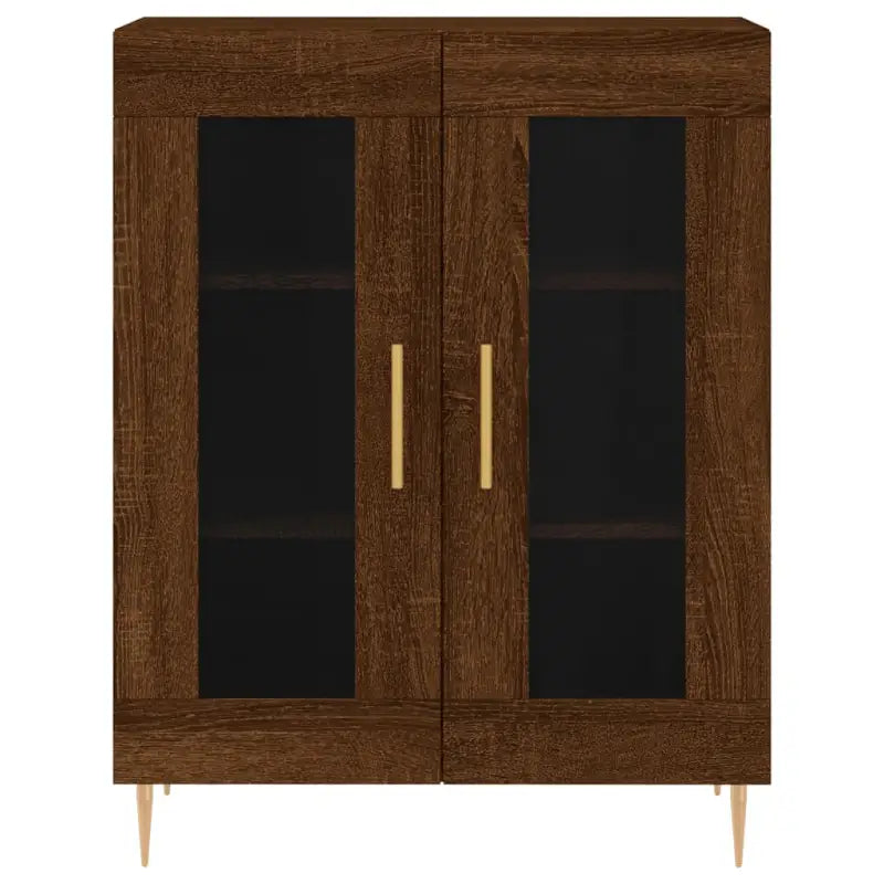 Klassiek dressoir van bewerkt hout met glazen details - Dressoirs & buffetkasten