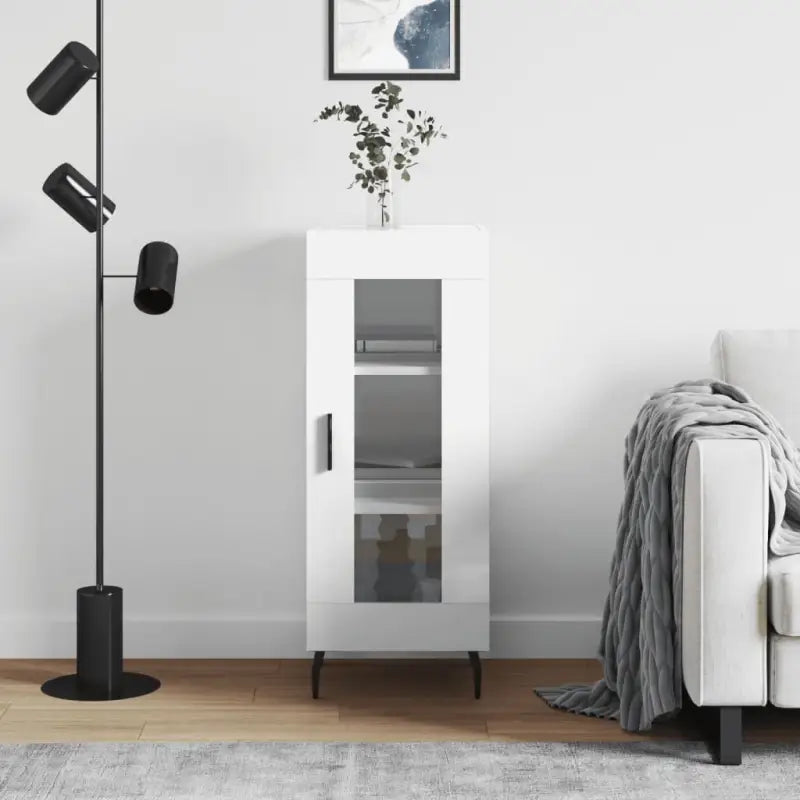 Klassiek dressoir van bewerkt hout met hoogglans wit afwerking - Hoogglans wit / 1 - Dressoirs & buffetkasten