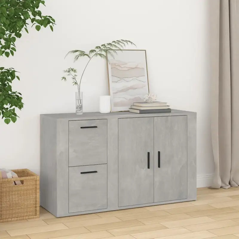 Klassiek dressoir van bewerkt hout met tijdloze uitstraling - Betongrijs / 1 - Dressoirs & buffetkasten