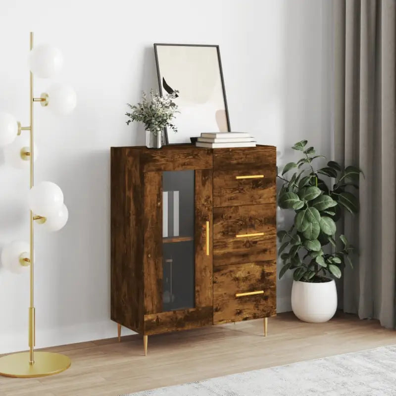 Klassiek Dressoir van Bewerkt Hout met Tijdloze Uitstraling - Gerookt eiken / 1 - Dressoirs & buffetkasten