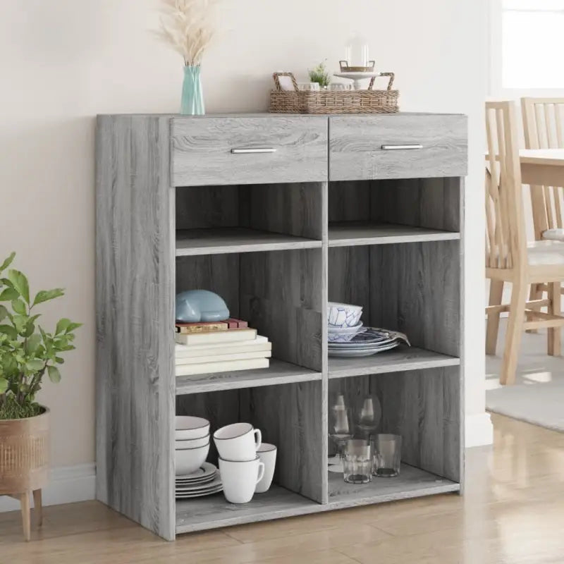 Klassiek dressoir van bewerkt hout voor een stijlvolle inrichting - Grijs sonoma / 1 - Dressoirs & buffetkasten