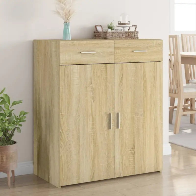 Klassiek dressoir van bewerkt hout voor praktische opbergruimte - Sonoma eiken / 1 - Dressoirs & buffetkasten