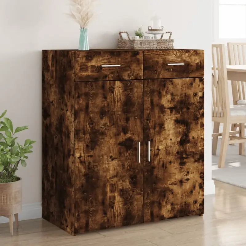 Klassiek dressoir van bewerkt hout voor praktische opbergruimte - Gerookt eiken / 1 - Dressoirs & buffetkasten