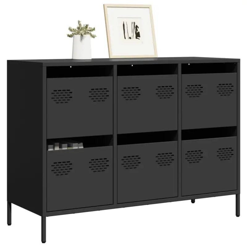 Klassiek dressoir van koudgewalst staal voor huis en kantoor - Zwart / 1 / 101.5 cm - Dressoirs & buffetkasten