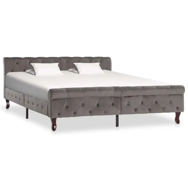 Klassiek gestoffeerd bedframe met elegante uitstraling - Grijs / 160 x 200 cm - Bedden & bedframes