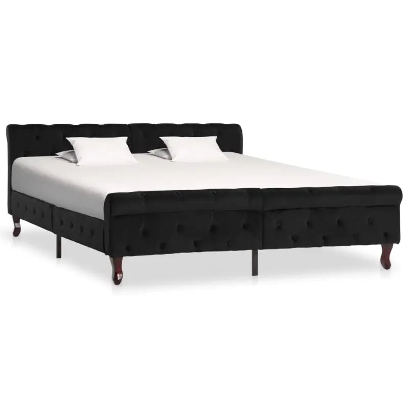 Klassiek gestoffeerd bedframe met elegante uitstraling - Zwart / 160 x 200 cm - Bedden & bedframes