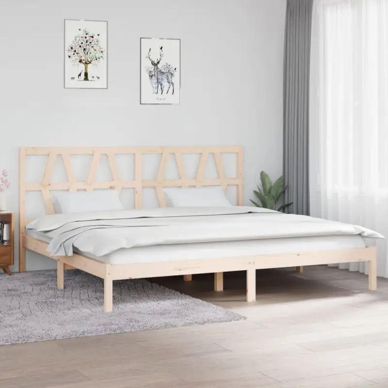 Klassiek houten bedframe van massief grenenhout met levering bevat - Naturel / 200 x 200 cm - Bedden & bedframes
