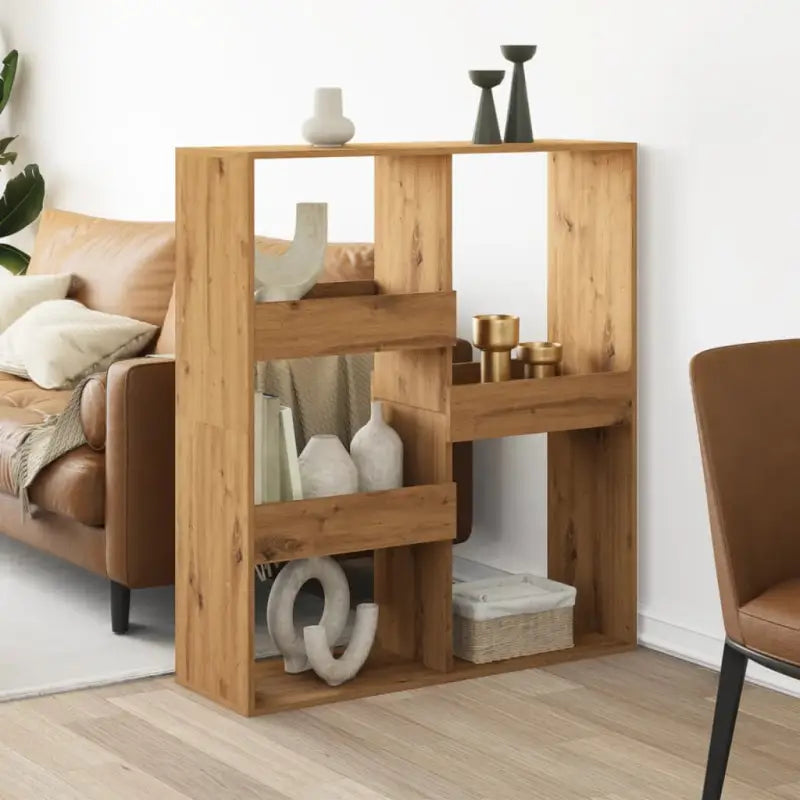 Klassiek kamerscherm van bewerkt hout voor modern interieur - artisian oak / 1 / 115 cm - Boekenkasten