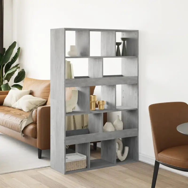 Klassiek kamerscherm van bewerkt hout voor stijl en functionaliteit - Betongrijs / 1 / 156.5 cm - Boekenkasten