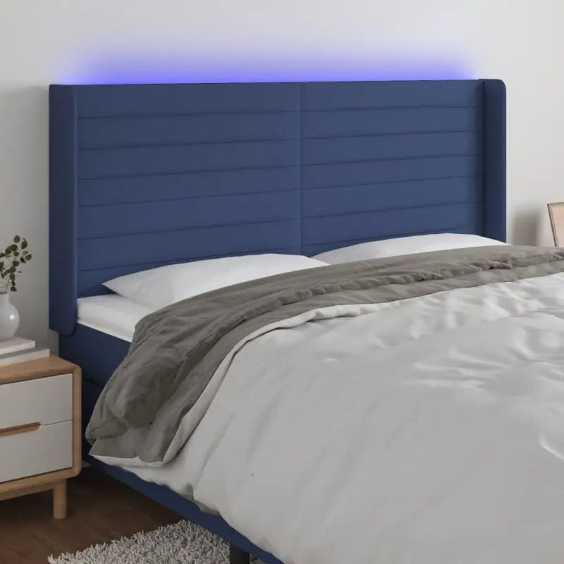 Klassiek LED Hoofdbord 147x16x118 voor een moderne slaapkamer uitstraling - Blauw / 163 x 16 x 118/128 cm / 1