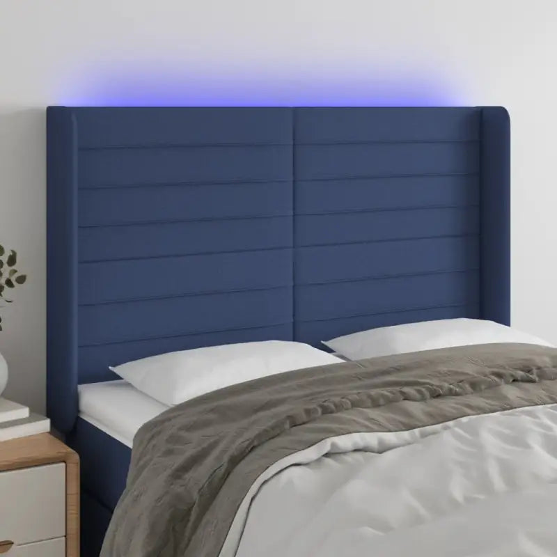 Klassiek LED Hoofdbord 147x16x118 voor een moderne slaapkamer uitstraling - Blauw / 147 x 16 x 118/128 cm / 1
