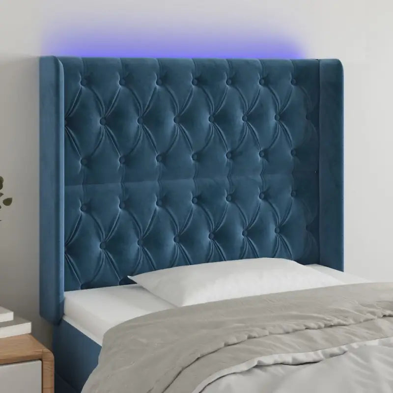 Klassiek LED Hoofdbord en Voetbord voor een moderne slaapkamer - Donkerblauw / 103 x 16 x 118/128 cm / 1 - Hoofdborden