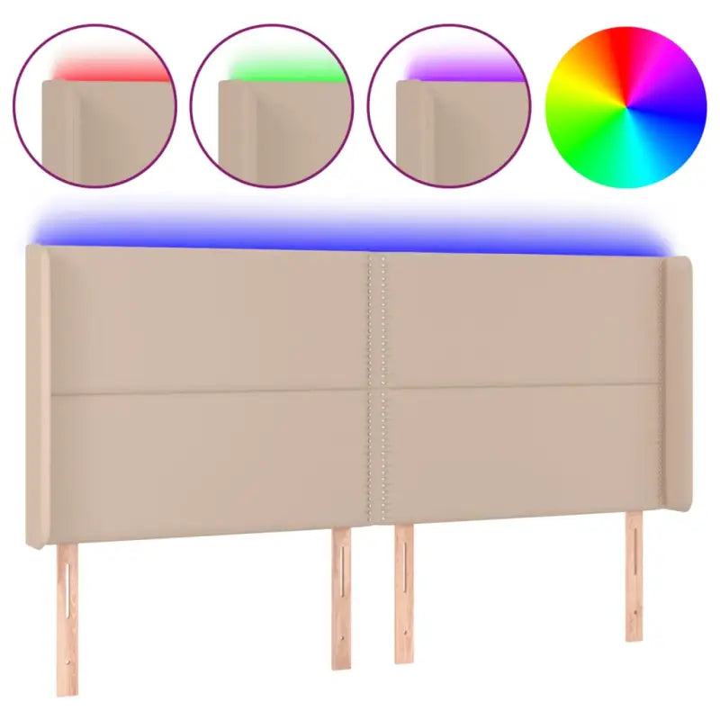 Klassiek LED Hoofdbord voor een Modern en Elegant Slaapkamer Designe - Cappuccino / 183 x 16 x 118/128 cm / 1