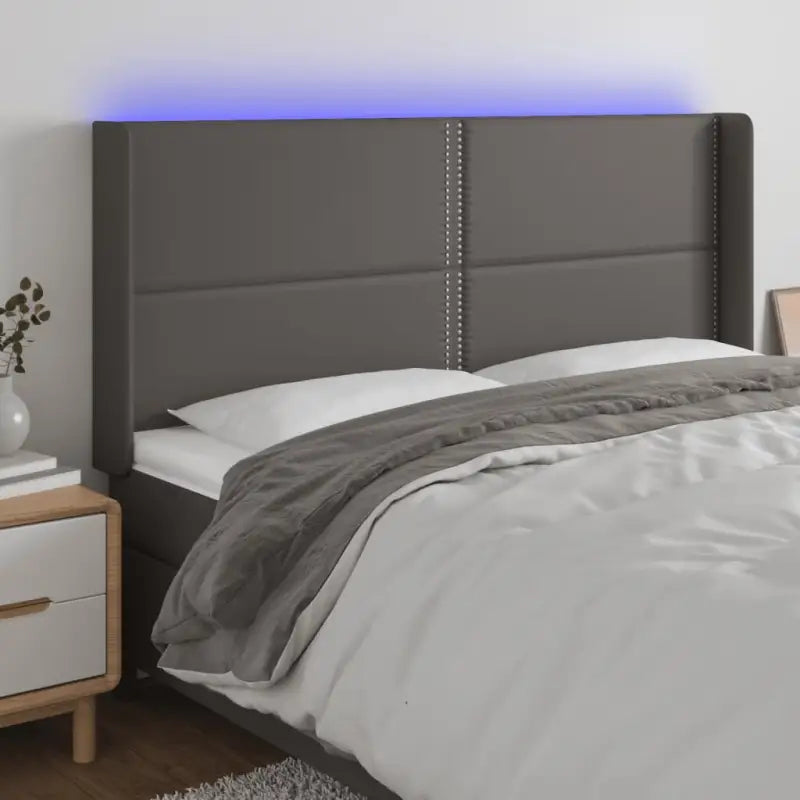 Klassiek LED Hoofdbord voor een Modern en Elegant Slaapkamer Designe - Grijs / 163 x 16 x 118/128 cm / 1 - Hoofdborden