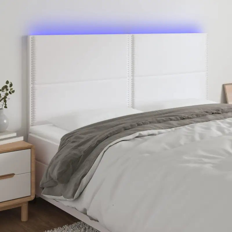 Klassiek LED Hoofdbord voor een Modern Slaapkamer - Wit / 200 x 5 x 118/128 cm / 1 - Hoofdborden en voetborden