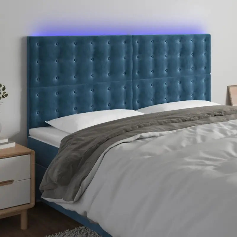Klassiek LED Hoofdbord voor een Modern Slaapkamergevoel - Donkerblauw / 160 x 5 x 118/128 cm / 1 - Hoofdborden