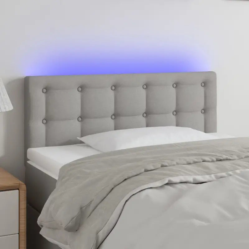 Klassiek LED Hoofdbord voor een moderne slaapkamer uitstraling - Lichtgrijs / 80 x 5 x 78/88 cm / 1 - Hoofdborden