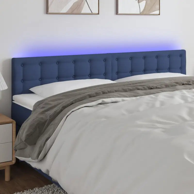 Klassiek LED Hoofdbord voor een moderne slaapkamer uitstraling - Blauw / 200 x 5 x 78/88 cm / 1 - Hoofdborden