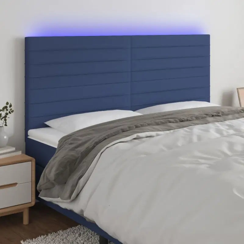 Klassiek LED Hoofdbord voor een moderne slaapkamer uitstraling - Blauw / 200 x 5 x 118/128 cm / 1 - Hoofdborden