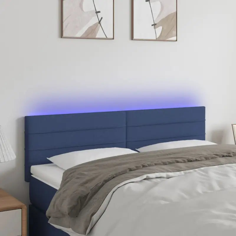 Klassiek LED Hoofdbord voor een moderne slaapkamer uitstraling - Blauw / 144 x 5 x 78/88 cm / 1 - Hoofdborden